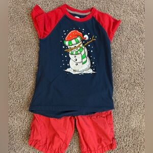 Size 8 boys Christmas set- DABBING snowman